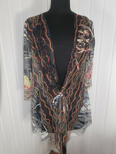 Pull long gilet noué mesh