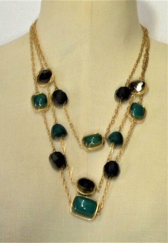 Collier brins vert noir - 3,