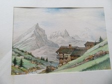 aquarelle paysage de montagne