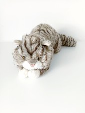 Peluche/Stuffed Animal Réaliste Chat Gris Tigré 55cm 21" Rare  - Playkids France