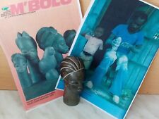 STATUE FEMME EN PIERRE DE M BIGOU HAUT 14 cm GRIS FONCE +  COPIES DOCUMENTS