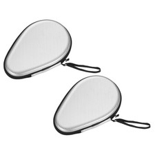 Table Tennis Raquette 2 Paquet Pale Ping-pong Couverture Conteneur Sac Argenté