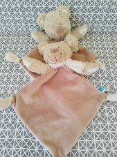 Doudou plat ours blanc  beige écharpe Tex lot de 2