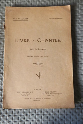Livre chanter pour la - à,