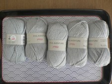 Lot de 6 pelotes de laine alpaga marque phildar neuves* gris pale givre