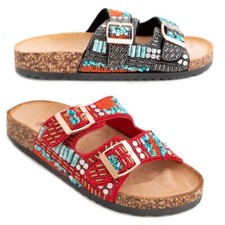 Sandales Femmes Bijou Basses Confortable Été Chaussons Chapelet Toocool 8098-PL