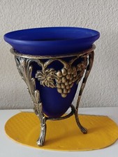 Vase centre de table Tripode art nouveau en Bronze pieds Lion Vase conique Bleu 