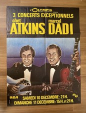 Rare Grande Affiche des Concerts  Olympia  de Marcel Dadi et Chet Atkins