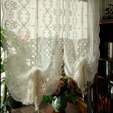 Lin Brodé Romain Rideau Gaze Demi Rideau Tour de Lit Stores Pastoral