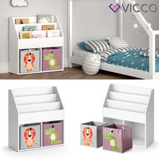 Étagère pour enfant Bibliothèque rangement Boîte pliable Luigi blanc Vicco