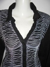 ANNE FONTAINE Chemise Noire Tulle et Froufrous Brillants Devant T1 (34/36)