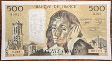 TRÈS BEAU BILLET DE 500 FRANCS PASCAL DU 3-1-1985 (BILL 204)