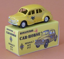 Car-Horse Renault 4cv 4 cv  Poste jaune PTT style Dinky cij jrd ancien stock