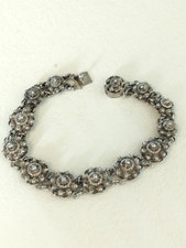 ANCIEN BRACELET EN ARGENT MASSIF FILIGRANE 19 ÈME SIÈCLE POINÇONS À IDENTIFER 