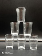 6 verres gobelets en cristal de BACCARAT taille côtes plates référencés H8,8 cm.
