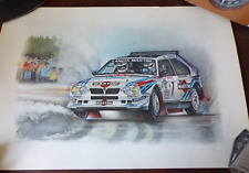 Ancienne Lithographie Lancia Delta Martini
