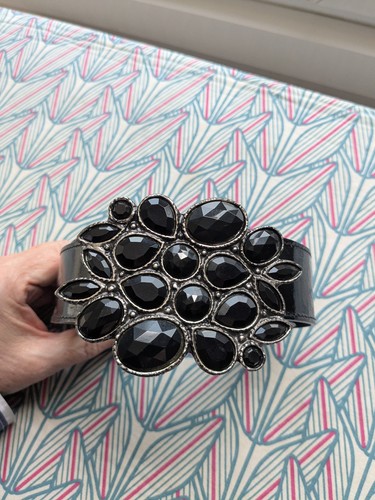 Ceinture noire boucle strass