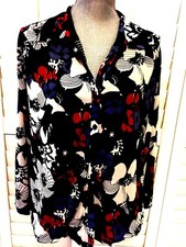 i.e. RELAXED WOMAN BLOUSE SIZE 2X LONG SLEEVES FLORAL BLACK/WHITE/RED/BLUE/MULTI