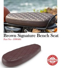 Banquette marron authentique signature compatible avec Royal Enfield Intercep...