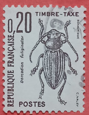 French Stamp / Timbre TAXE France Oblitere 20C INSECTES COLEOPTERES 1982 N° 104