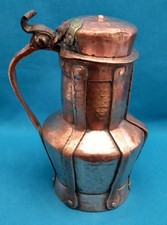 XVII° / XVIII° COPPER IMPORTANT PICHET BALUSTRE  EN CUIVRE MARTELÉ ET ÉTAMÉ