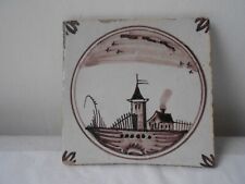 Carrelage ancien Nord France. Desvres.  Ancien carreau. No Delft . Poterie...