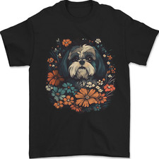 A Shih Tzu Chien Avec Fleurs