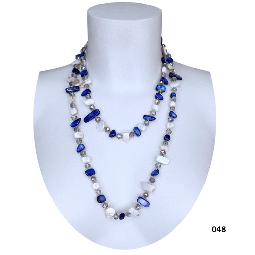 Collier long perles huîtres - long,
