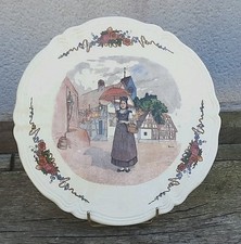 GRAND PLAT DE SERVICE  EN FAÏENCE DE SARREGUEMINES  OBERNAI H.LOUX