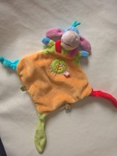 Doudou Bourriquet Plat orange