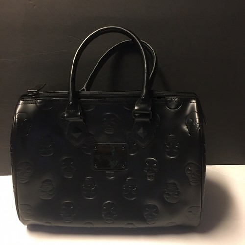 Loungefly black skull bag - black,