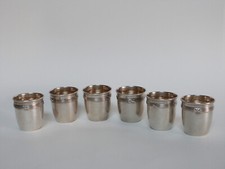 6 gobelets à liqueur en argent massif Minerve style Louis XVI