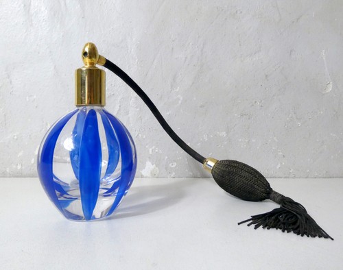 Flacon parfum verre - de, bleu
