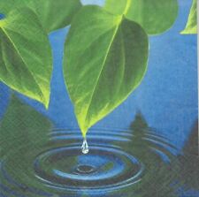 Lot de 2 Serviettes en papier Feuille Nature Goutte d'eau Decoupage Decopatch