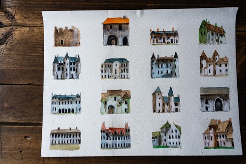 Peinture aquarelle vintage