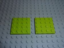 2 x Plaque plate Lime 4x4 LEGO