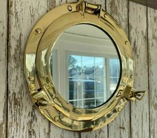 12 " Laiton Hublot Miroir ~ Marin Maritime Mural Décor ~ Vaisseau Cabine Fenêtre