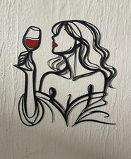 Déco Murale Femme Verre Vin
