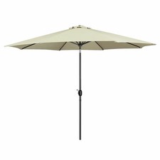 Marbueno Parasol Acier 8 Baleines D300 cm Polyester Beige Jardin Terrasse 104