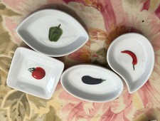 NEW French set 24 side dipping bowls plates cups vegitable porcelain ceramic