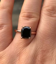 5 CT Noir Bague Diamant Coupe