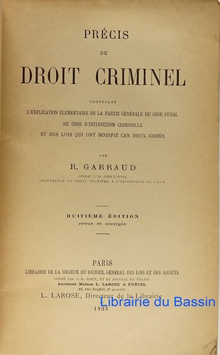 Précis droit criminel - de,