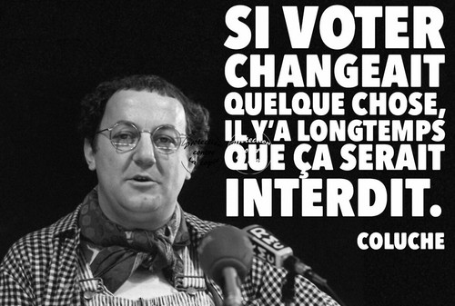 Coluche election rocu poster - coluche,