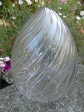 Tulipe Globe de lampe Napoléon 3 Cristal taillé forme Obus col abimé (photos)