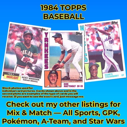 1984 topps baseball cards - baseball,