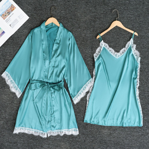 2pcs satin pyjama - satin, faux