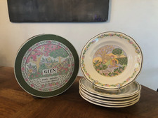 6 ASSIETTES A DESSERT EN  FAÏENCE DE GIEN "3 SAISONS" style MARIE-PIERRE BOITARD