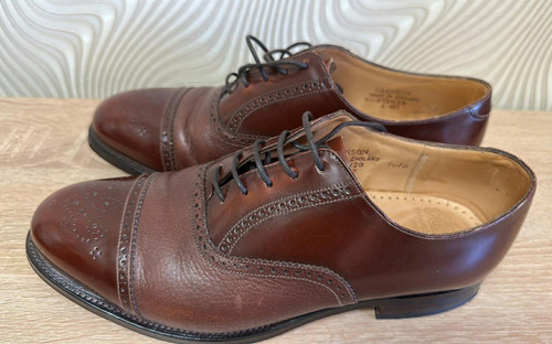 Grenson leather brogue - leather, brown