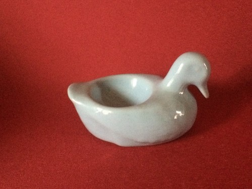 Coquetier canard faience bleue - coquetier,