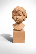 Buste enfant terre cuite Cocry